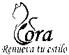 Logo empresarial silueta en forma de gato con texto Cora