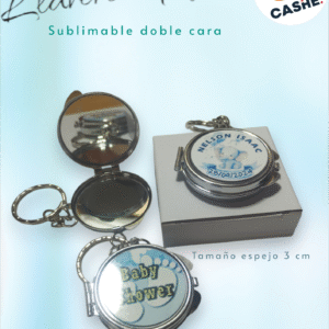 Llavero Espejo Sublimable Doble Cara | Recuerdos Personalizados